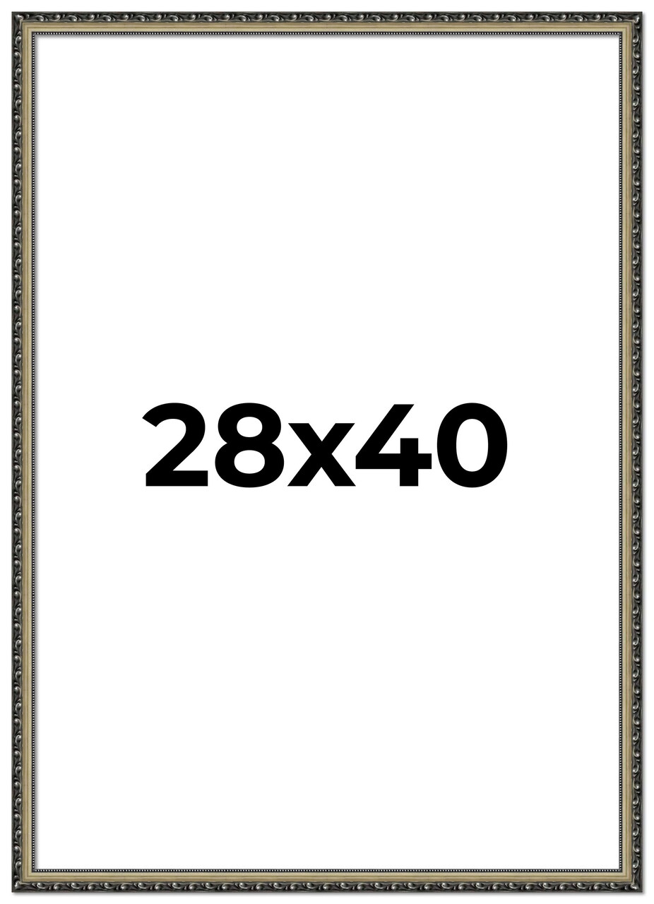 28x40 Museum-Quality Picture Frame with UV-Resistant Acrylic & Acid-Free Backing, Available in 4 Finishes - Gold, Silver, Bronze, and Black
